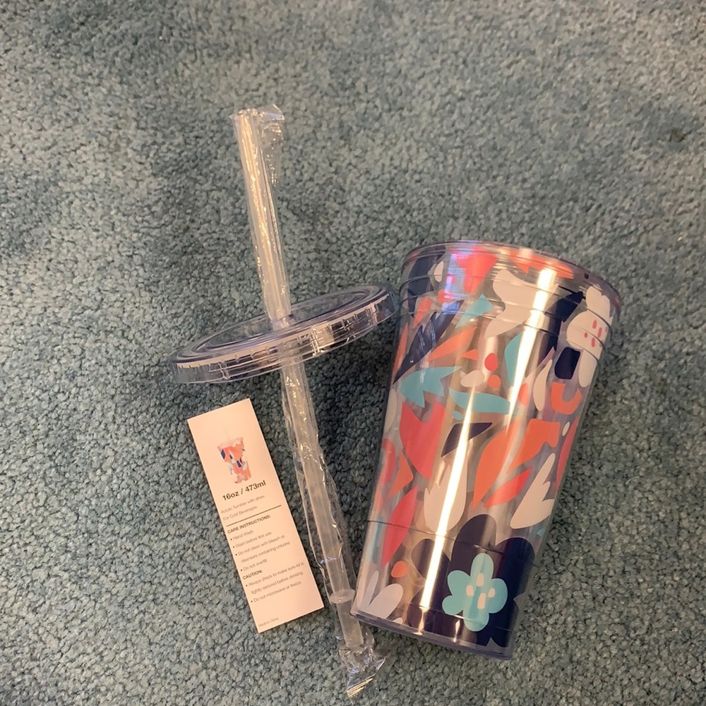 Coffee Bean cold cup tumbler with straw